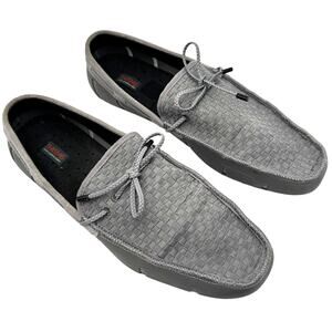 SWIMS Men's 13 Gray Black Woven Driver Loafers Shoes Casual Beach Water Vacation